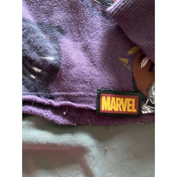 Marvel Women's Cropped Purple Sweatshirt M Long Sleeve Black panther Disney Park - Picture 4 of 4